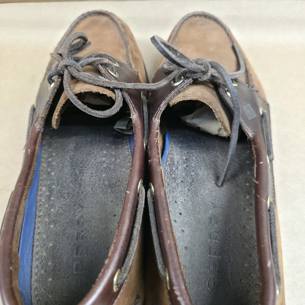 Sperry Men's (SZ 12 M) Authentic Brown Original 2-Eye Boat Shoe Leather 0195412